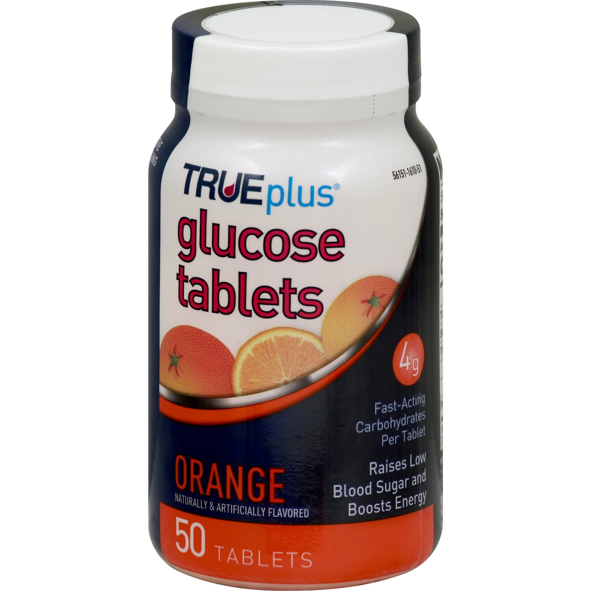 slide 1 of 1, TRUEplus Natural Orange Glucose Tablets, 50 ct