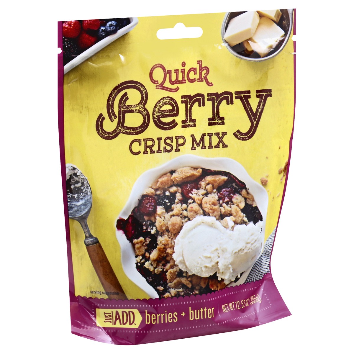 slide 7 of 12, Just ADD Quick Berry Crisp Mix 12.52 oz, 12.52 oz