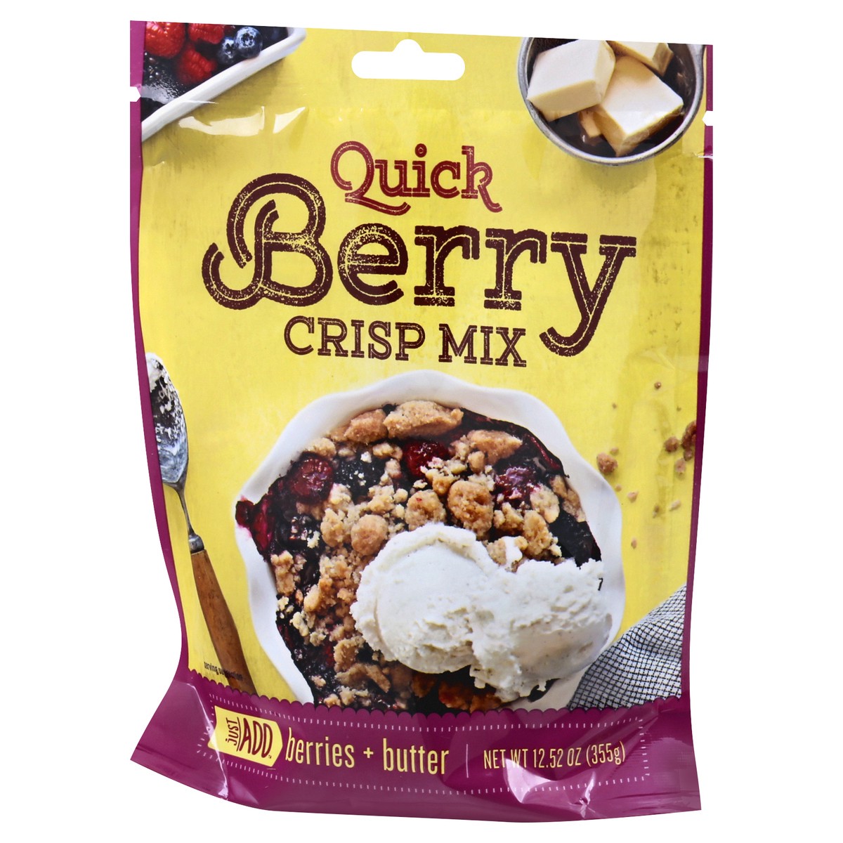 slide 8 of 12, Just ADD Quick Berry Crisp Mix 12.52 oz, 12.52 oz