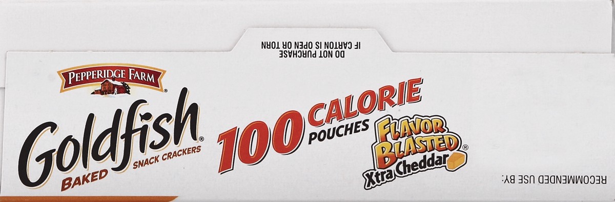 slide 2 of 5, Pepperidge Farm Goldfish 100 Calorie Flavor Blasted Xtra Cheddar Snack Cracker Pouches, 5 ct; 3.6 oz