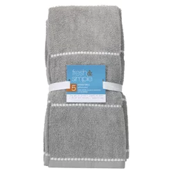 Fresh & Simple Grey Dot Weft Kitchen Towel, 16x26