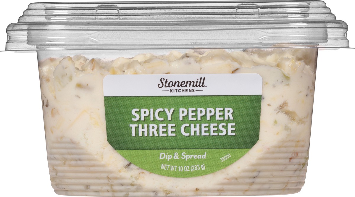 slide 12 of 13, Stonemill Kitchens Spicy Pepper Three Cheese Dip, 10 oz