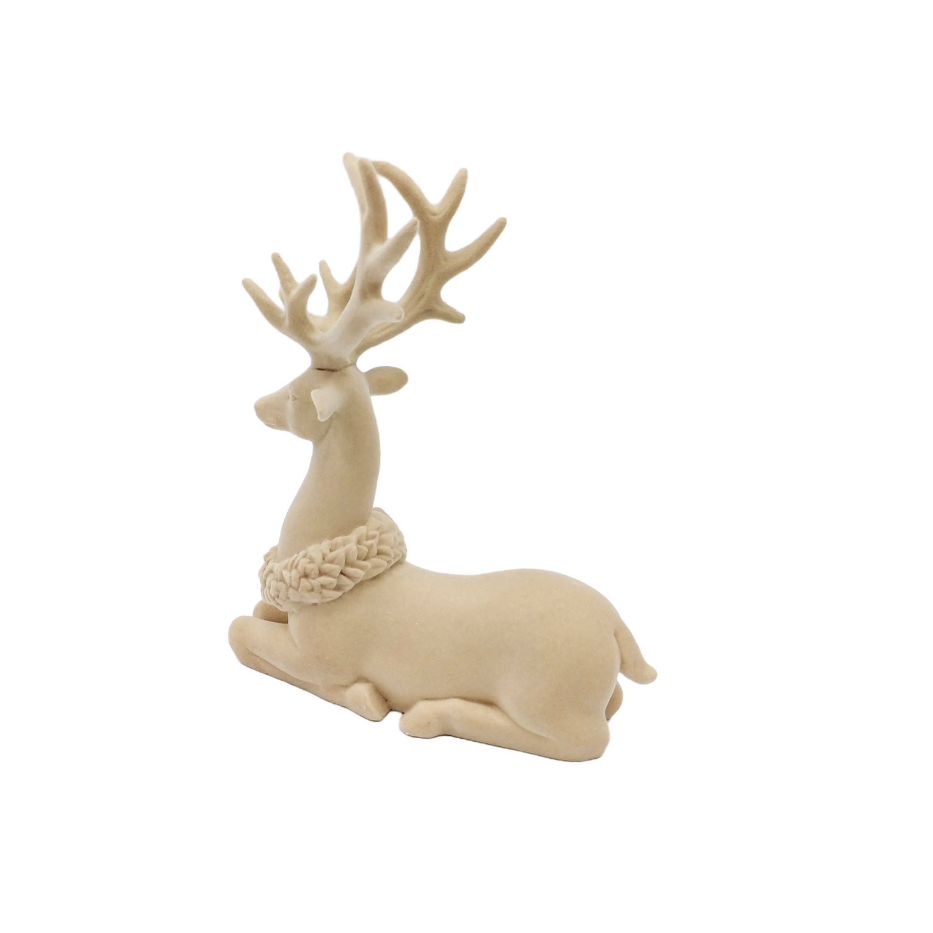 slide 3 of 3, 9" Flocked Deer Decor By Ashland, 9 in