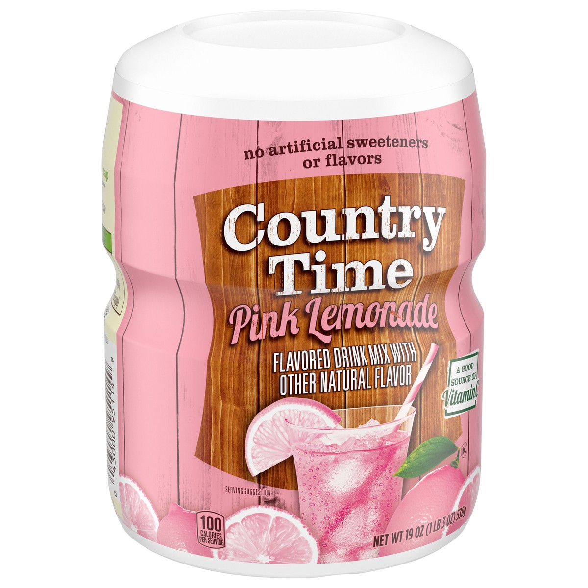 slide 7 of 9, Country Time Pink Lemonade Naturally Flavored Powdered Drink Mix, 19 oz. Canister, 19 oz