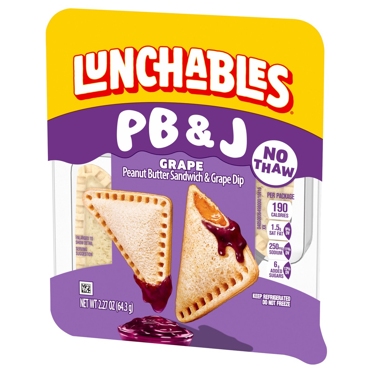 slide 4 of 4, Lunchables PB&J Peanut Butter Sandwich & Grape Dip, 2.27 oz Pack, 2.27 oz