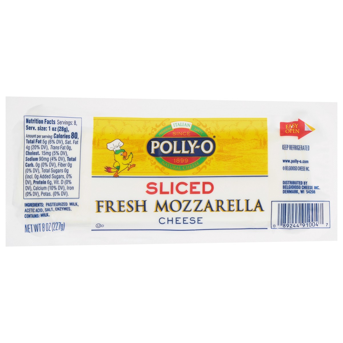 slide 9 of 9, Polly-O Sliced Fresh Mozzarella Cheese 8 oz, 8 oz