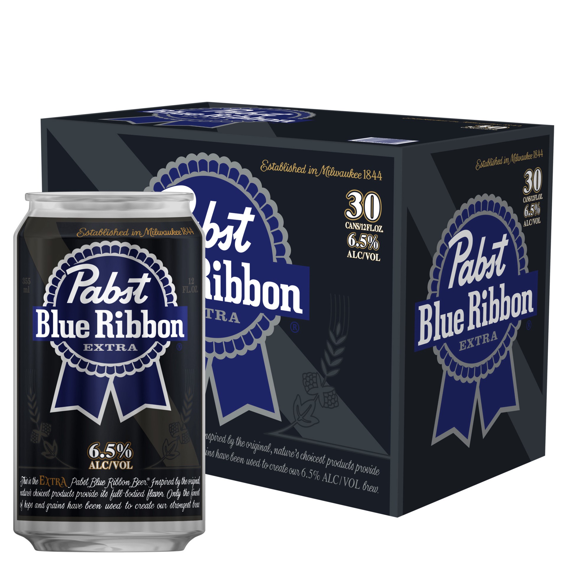 slide 1 of 8, Pabst Blue Ribbon Extra, 30 Pack, 12 fl oz Cans, 30 ct