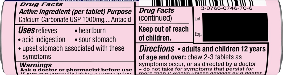 slide 4 of 9, TUMS Ultrastrength Berry Tablet Roll, 12 ct