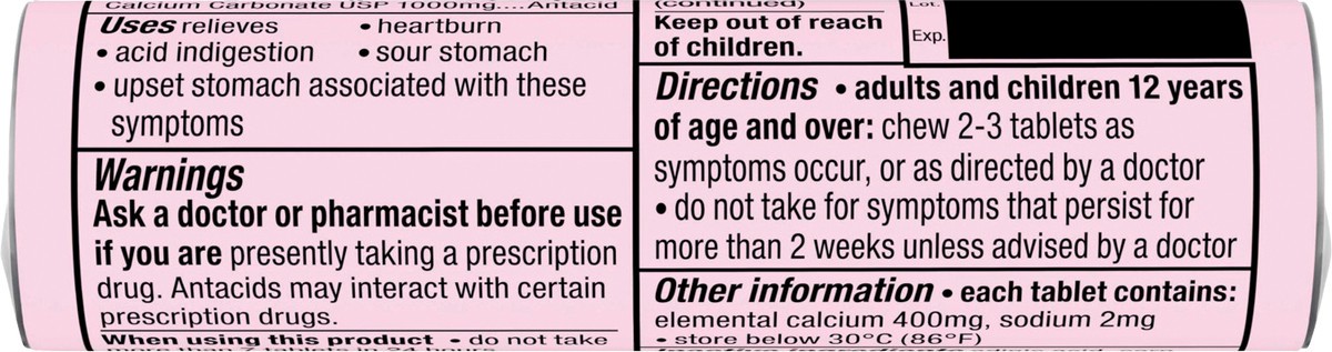 slide 9 of 9, TUMS Ultrastrength Berry Tablet Roll, 12 ct