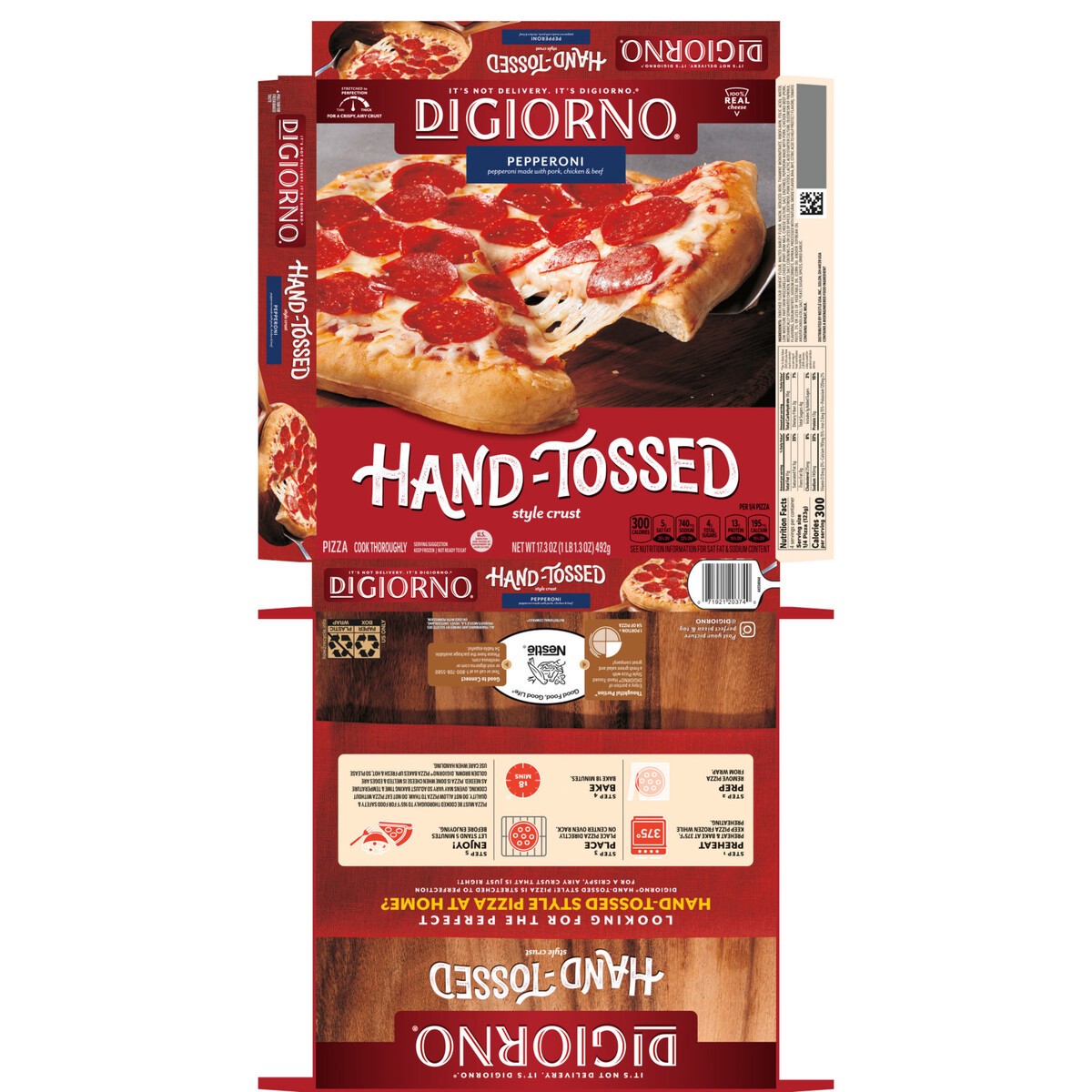 slide 13 of 13, DiGiorno Hand Tossed Style Pepperoni Frozen Pizza - 17.3oz, 17.3 oz