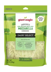 Giant Eagle Whole Milk Low-Moisture Shredded Mozzarella Cheese