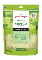 Giant Eagle Whole Milk Low-Moisture Shredded Mozzarella Cheese