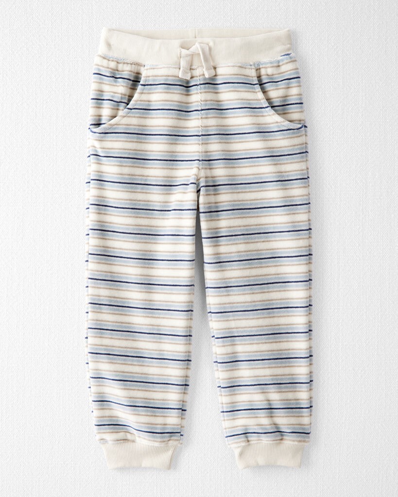 slide 4 of 4, Littleplanet Toddler 2-Piece Organic Cotton Velour Set in Stripes Multi 4T, 2 pc
