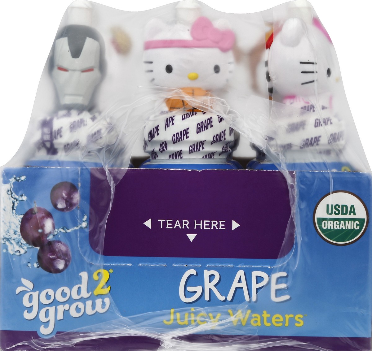 slide 3 of 4, good2grow Juicy Waters Grape, Assorted Characters - 8 oz, 8 oz