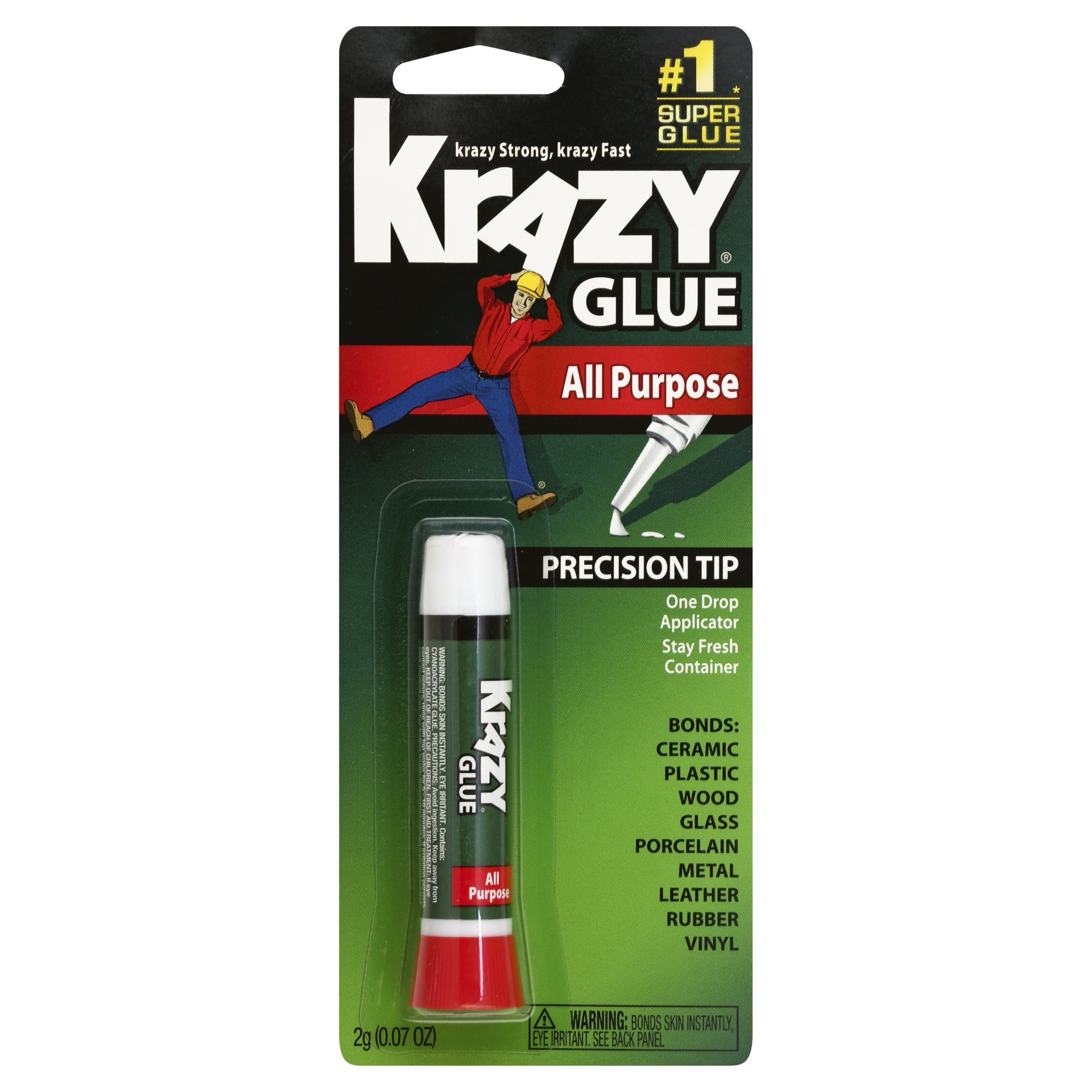 slide 1 of 1, Krazy Glue All Purpose Krazy Glue All Prpse Tube Glue, 0.07 oz