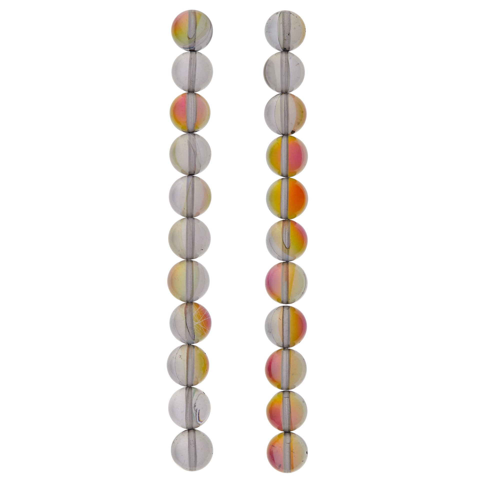 slide 2 of 3, Gray Opal Glass Round Beads, 10mm By Bead Landing, 10mm