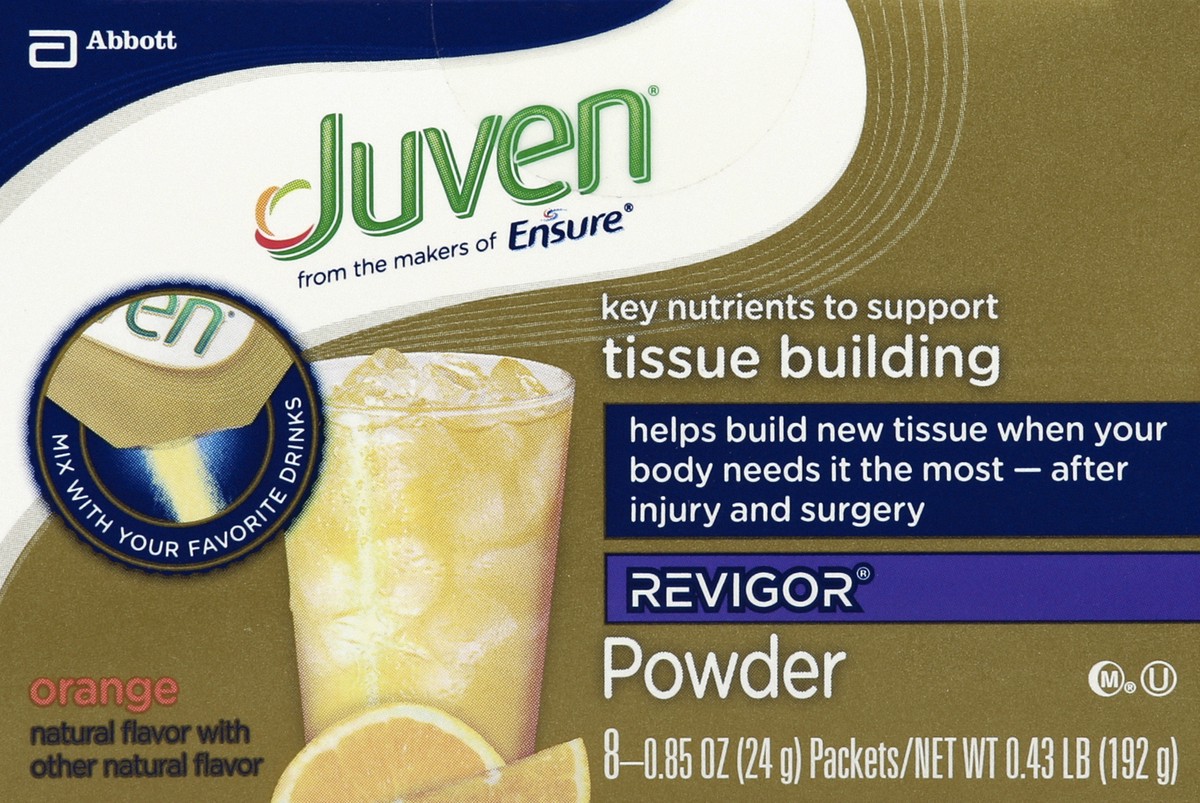 slide 2 of 6, Juven Specialized Tissue Building Orange Nutrition Powder, 8 ct; 0.85 oz