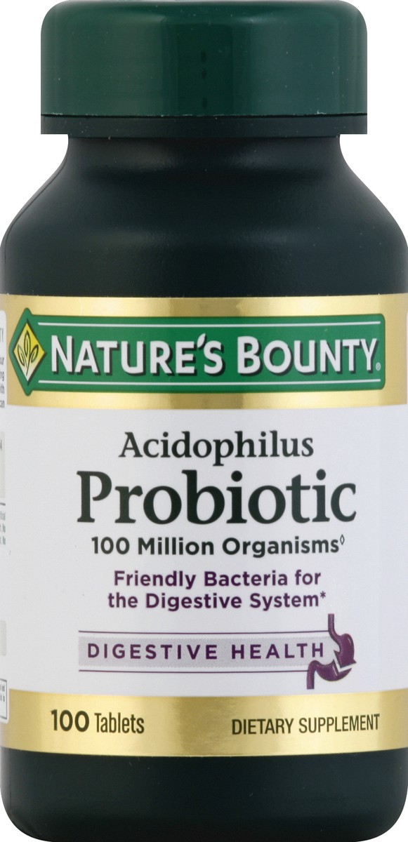 slide 5 of 6, Nature's Bounty Probiotic Acidophilus Dietary Supplement Tablets, 100 ct