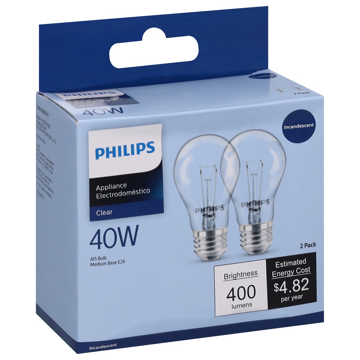 slide 6 of 9, Philips Clear 40W Appliance Bulb 2 ea, 2 ct