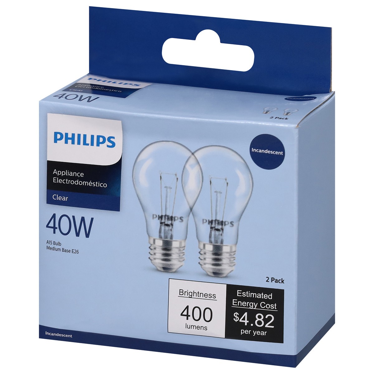 slide 3 of 9, Philips Clear 40W Appliance Bulb 2 ea, 2 ct