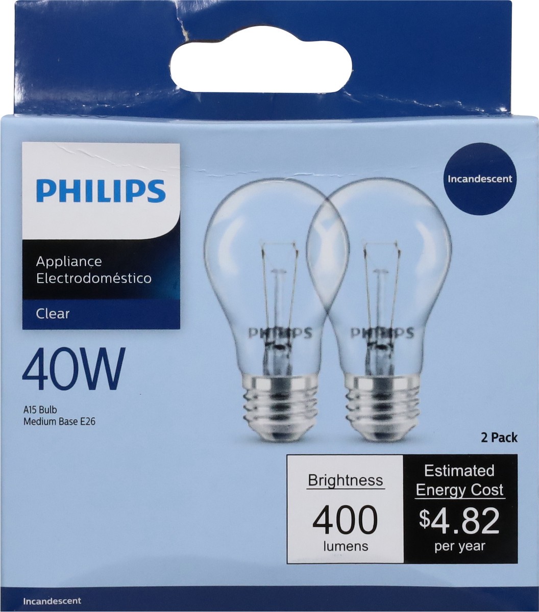 slide 5 of 9, Philips Clear 40W Appliance Bulb 2 ea, 2 ct