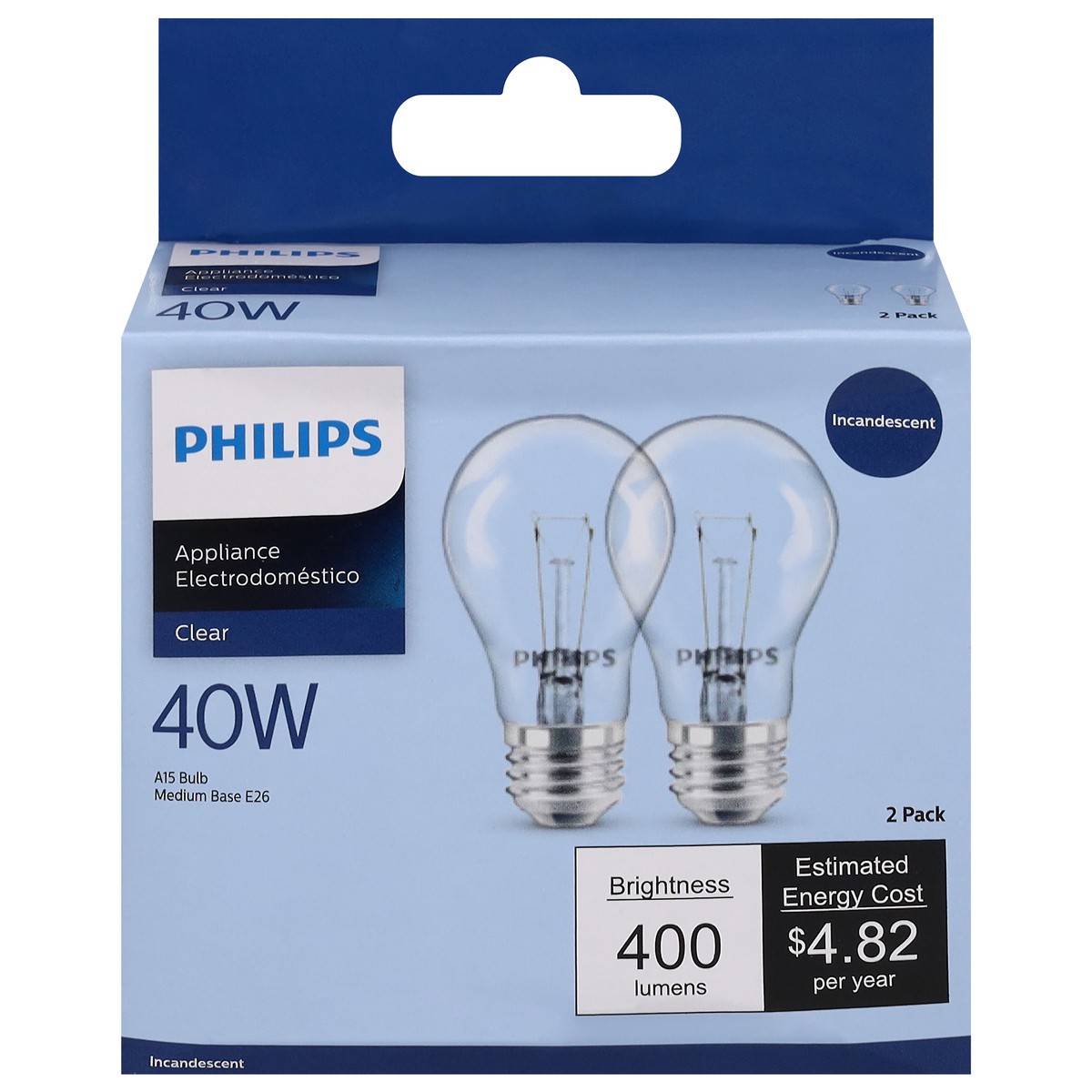 slide 1 of 9, Philips Clear 40W Appliance Bulb 2 ea, 2 ct