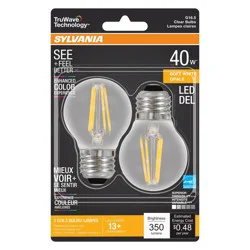 Sylvania TruWave G16.5 40-Watt LED Clear Light Bulbs - Soft White