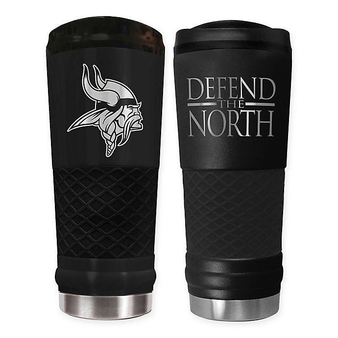 slide 1 of 1, NFL Minnesota Vikings Powder Coated Stealth Draft Tumbler, 24 oz