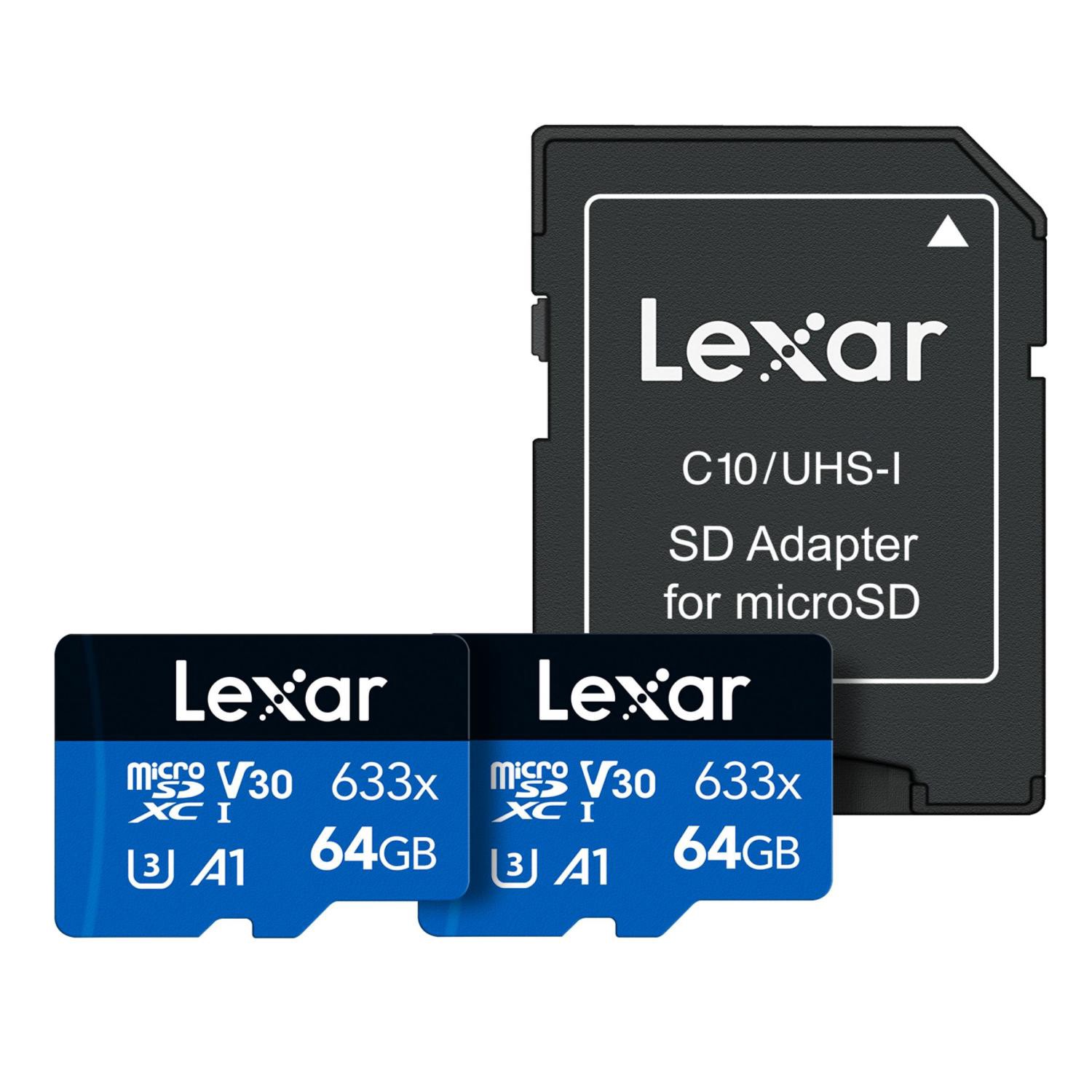 slide 1 of 4, Lexar High-Performance 633x Microsdhc/microsdxc Uhs-I, 64gb, 2pk, 2 ct
