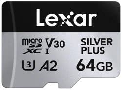 Lexar Professional Silver Plus Microsdxc Uhs-I Card, 64gb
