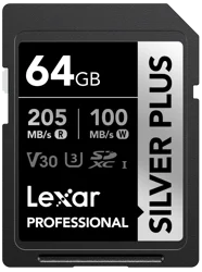 Lexar Professional Silver Plus Sdxc Uhs-I Card, 64gb