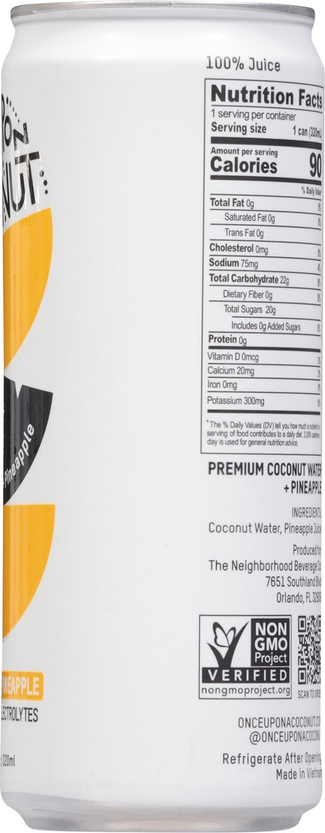 slide 3 of 15, Once Upon A Coconut Coco Wtr+pineapple, 10.8 oz