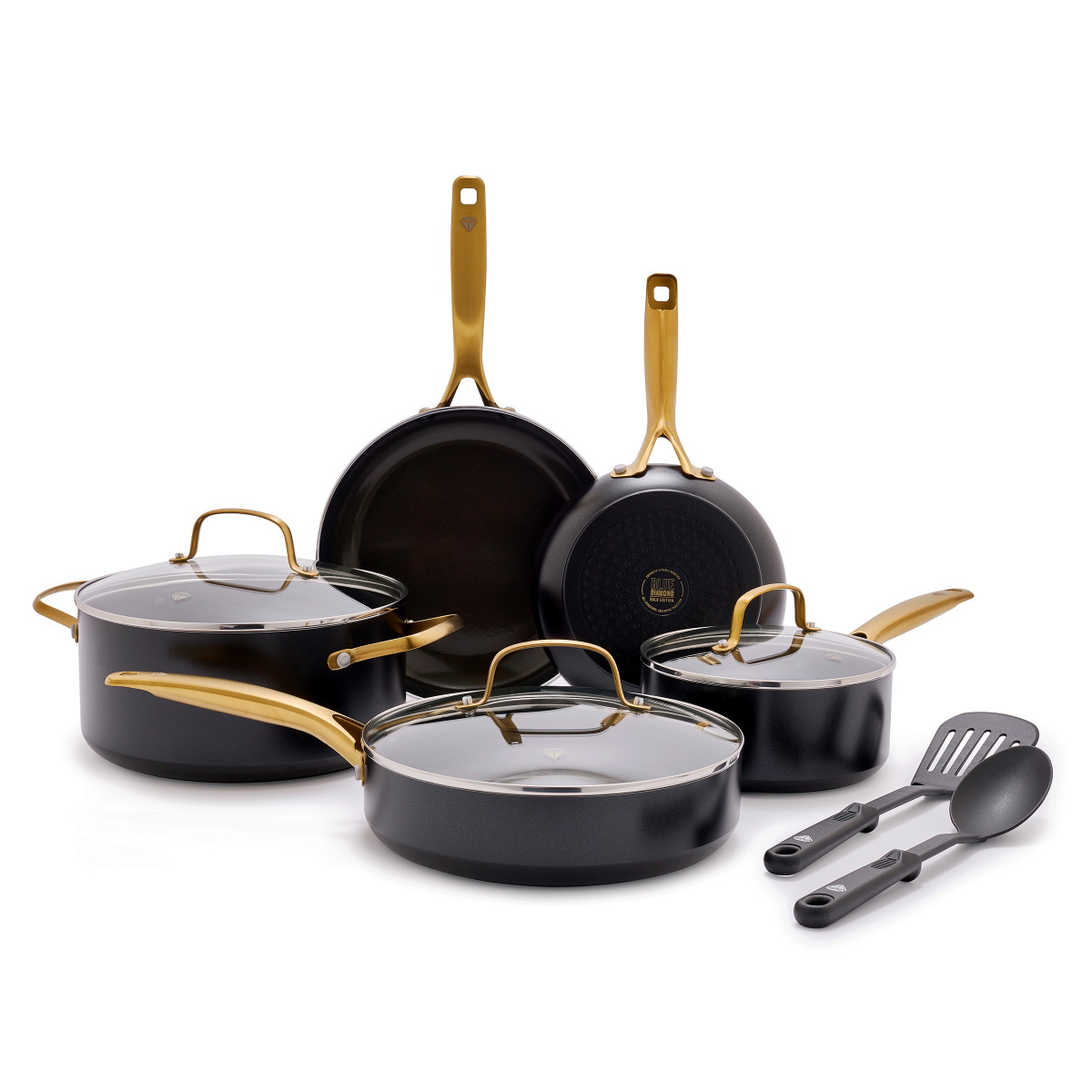 slide 1 of 29, Blue Diamond Gold Edition Cookware Set, 10 ct