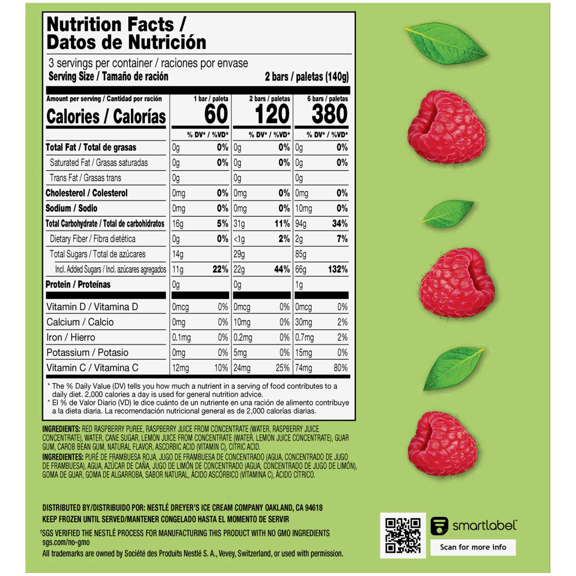 slide 28 of 87, Outshine Raspberry Frozen Fruit Bars, 6 Count, 6 ct