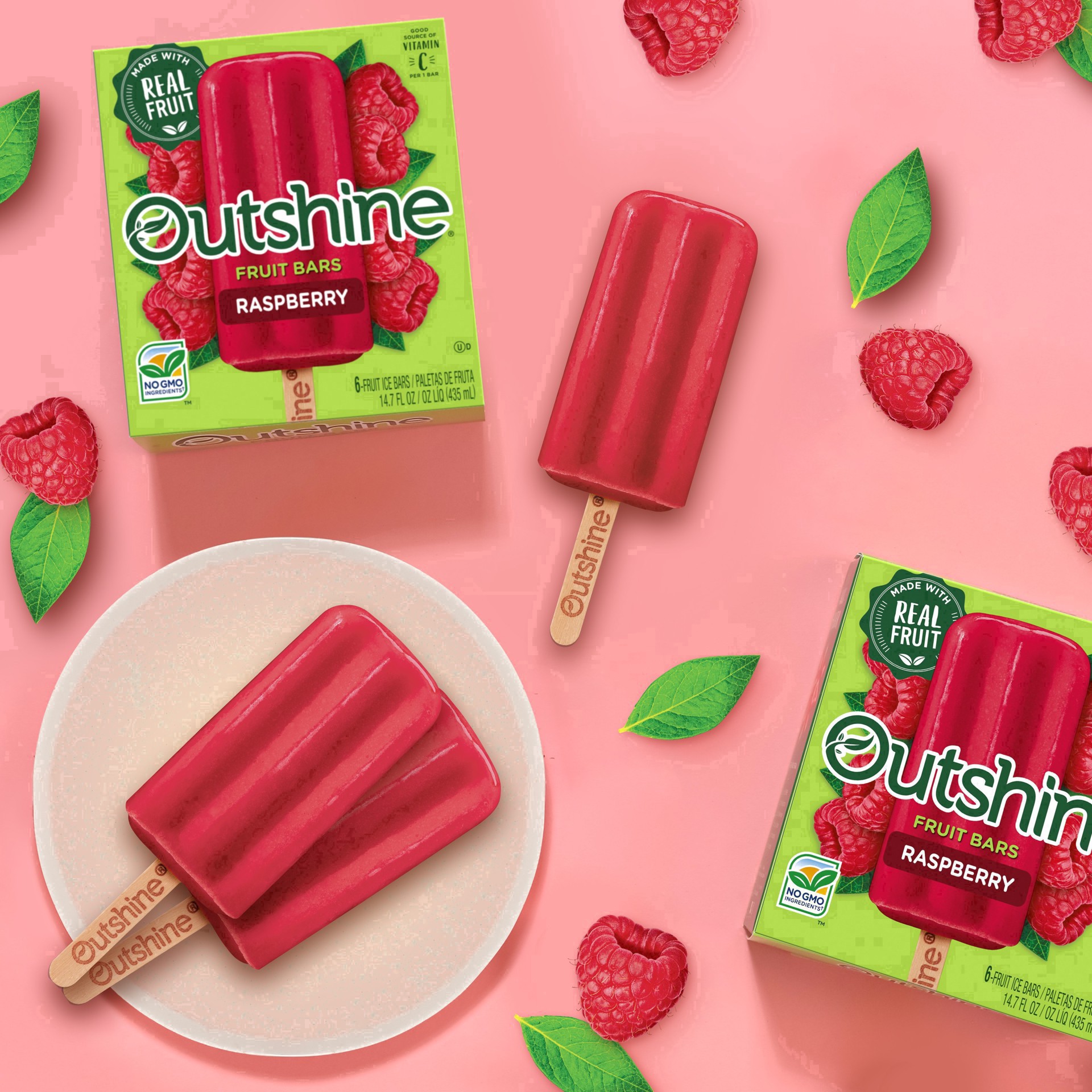 slide 54 of 87, Outshine Raspberry Frozen Fruit Bars, 6 Count, 6 ct