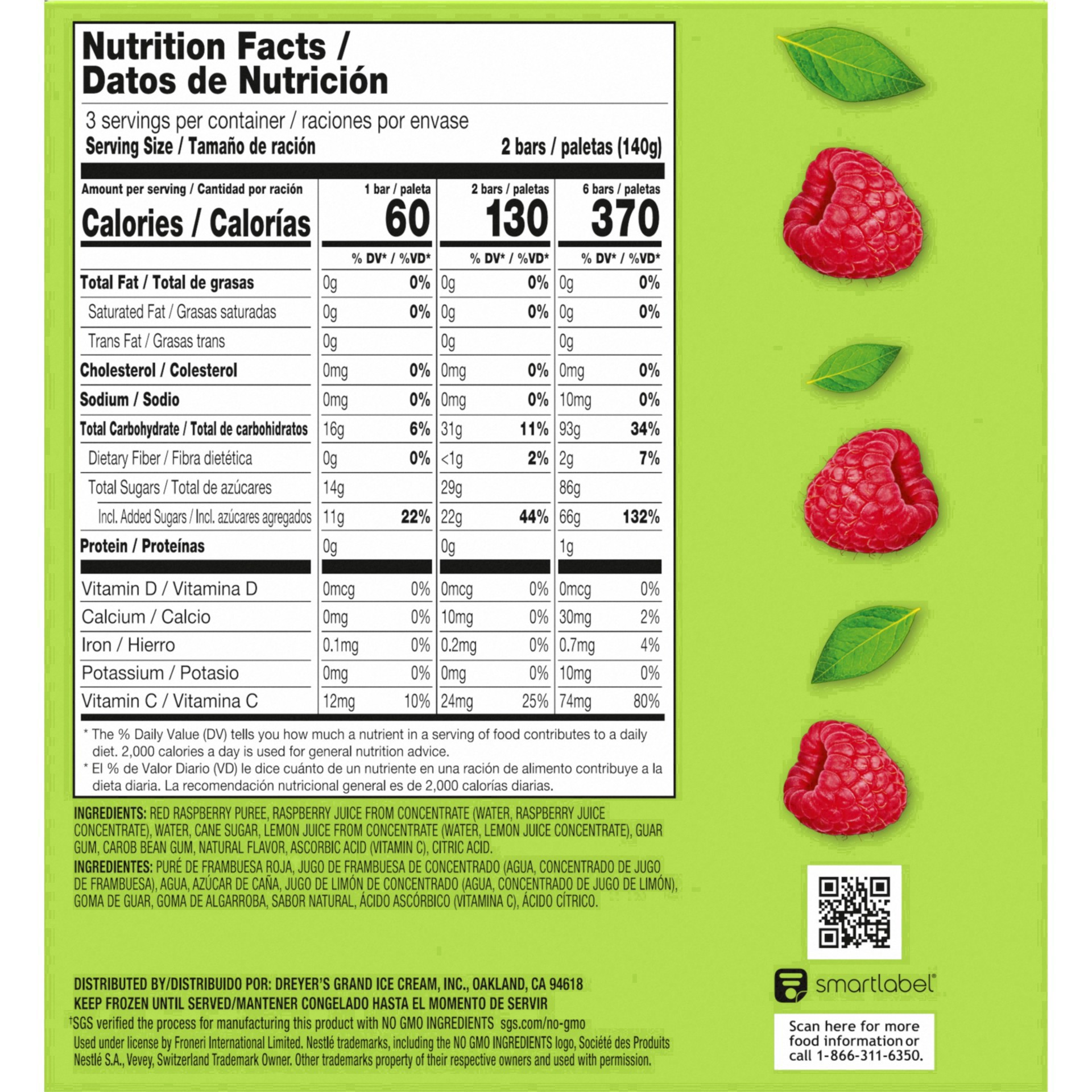 slide 41 of 87, Outshine Raspberry Frozen Fruit Bars, 6 Count, 6 ct