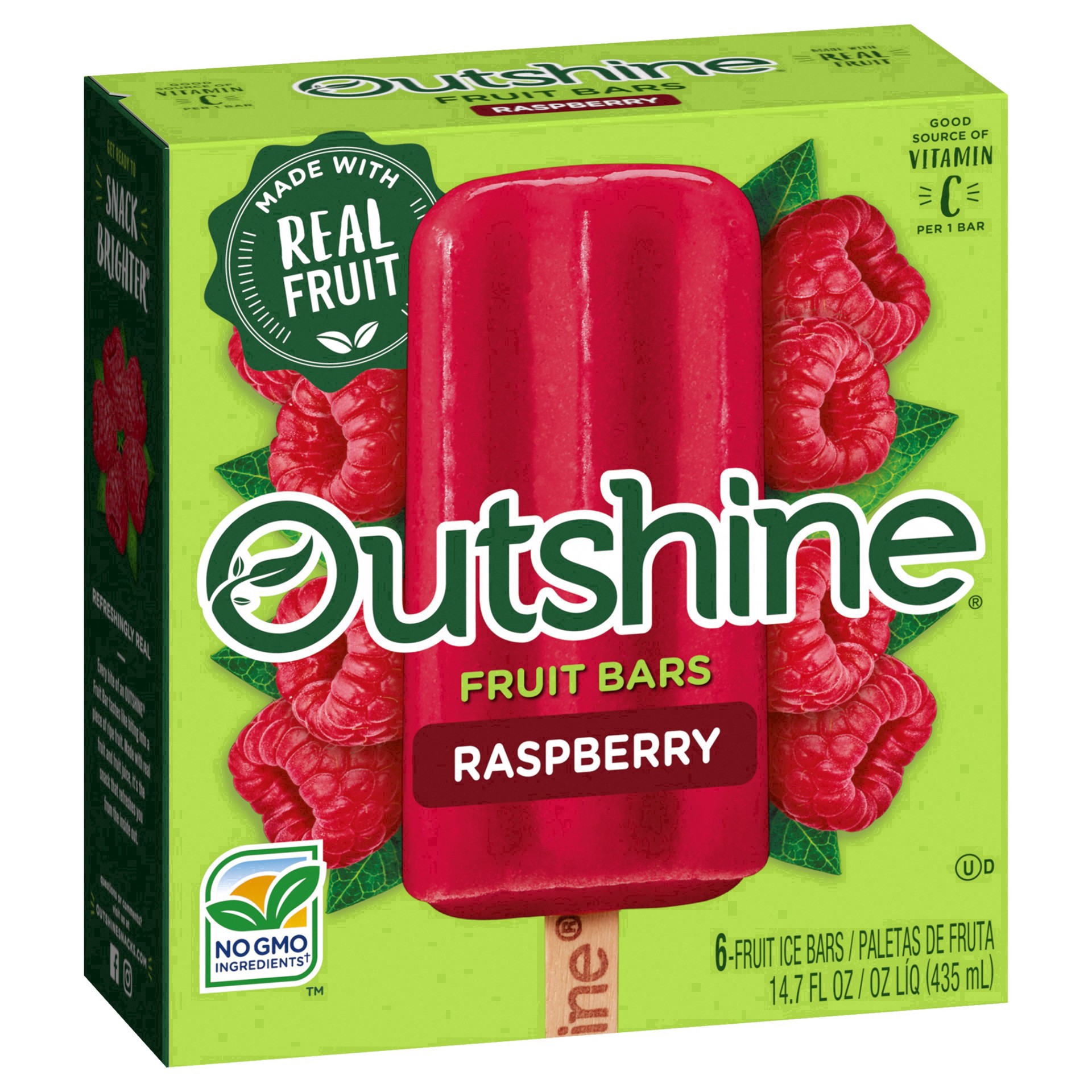 slide 26 of 87, Outshine Raspberry Frozen Fruit Bars, 6 Count, 6 ct