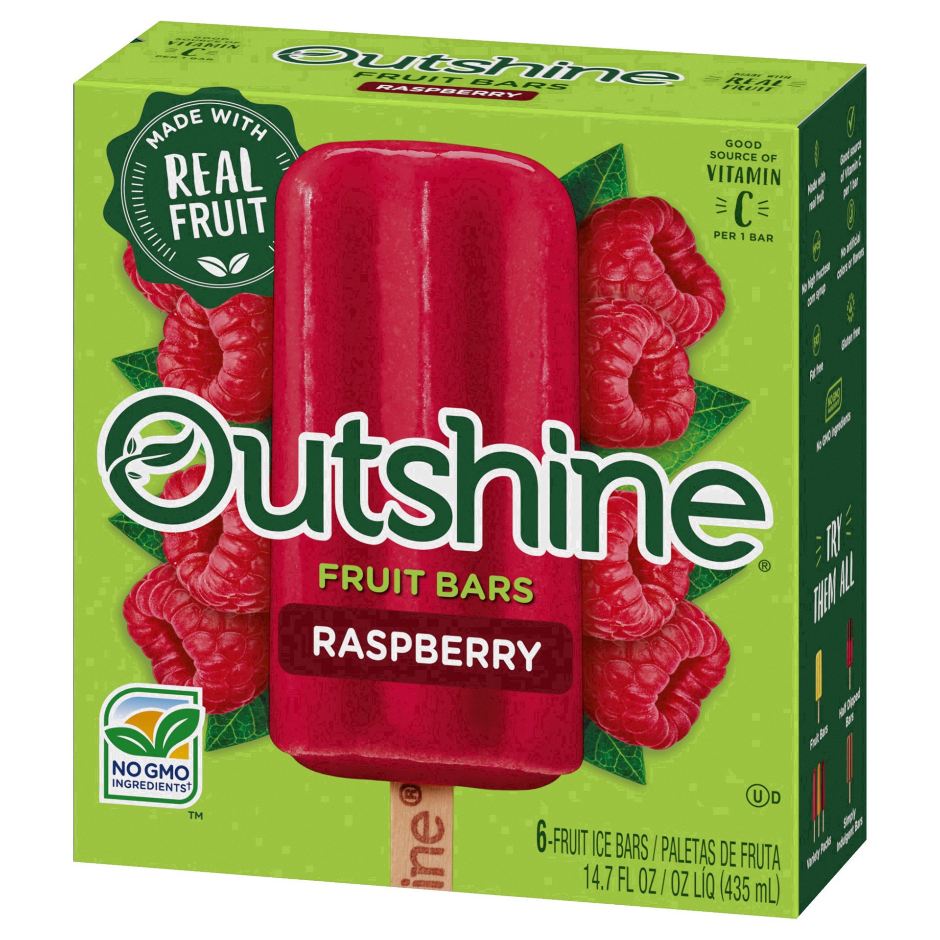 slide 4 of 87, Outshine Raspberry Frozen Fruit Bars, 6 Count, 6 ct