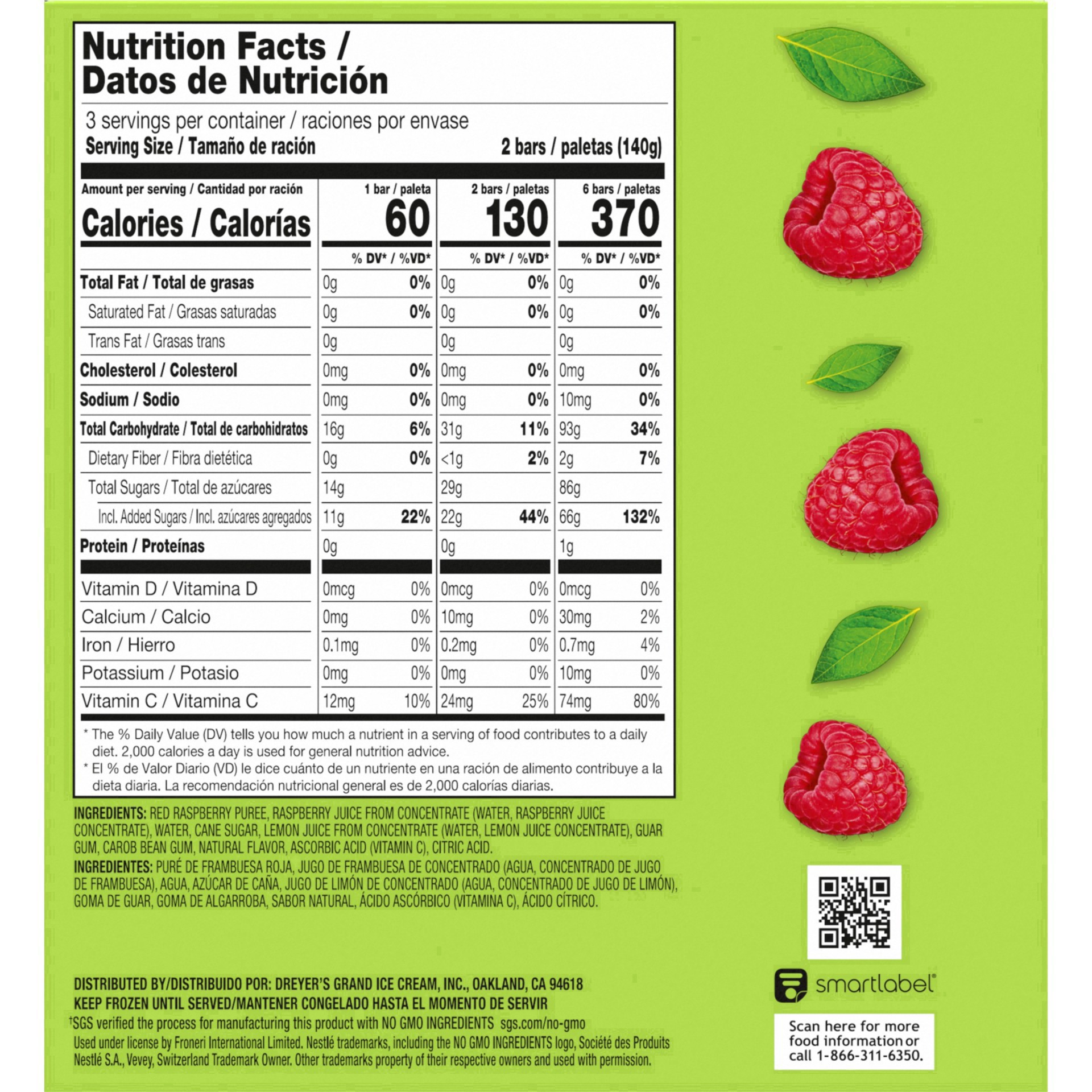 slide 43 of 87, Outshine Raspberry Frozen Fruit Bars, 6 Count, 6 ct