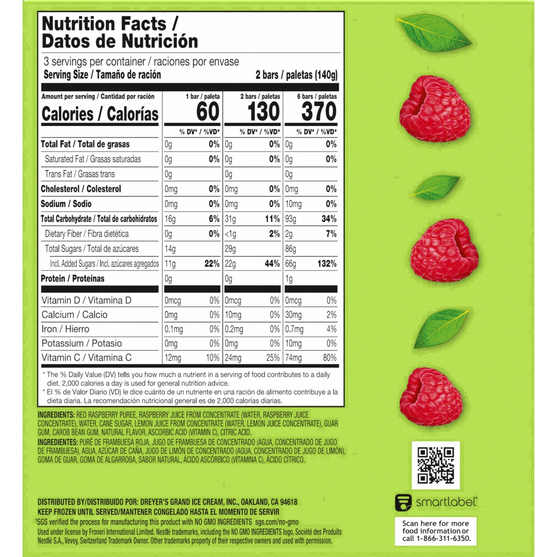 slide 20 of 87, Outshine Raspberry Frozen Fruit Bars, 6 Count, 6 ct