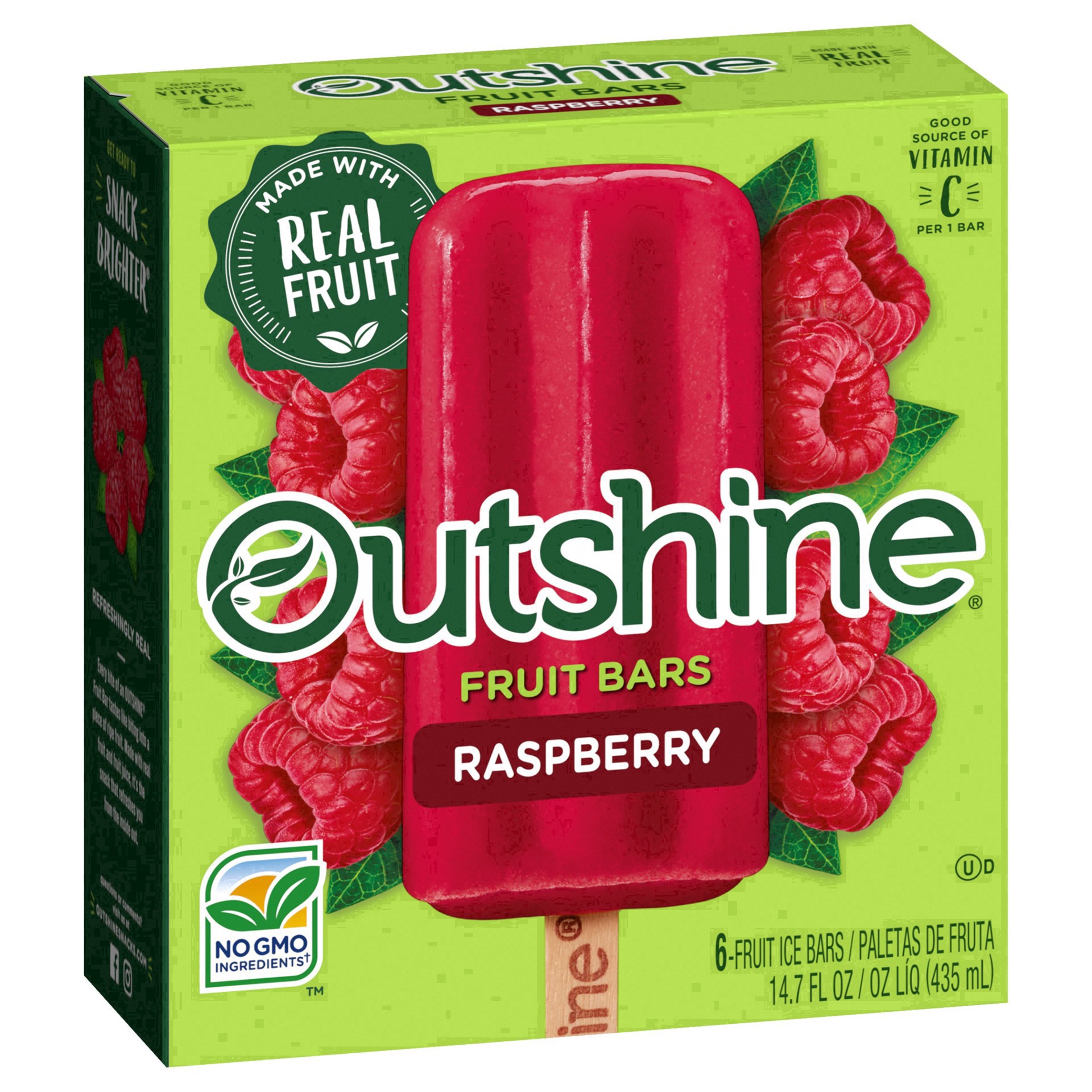 slide 69 of 87, Outshine Raspberry Frozen Fruit Bars, 6 Count, 6 ct