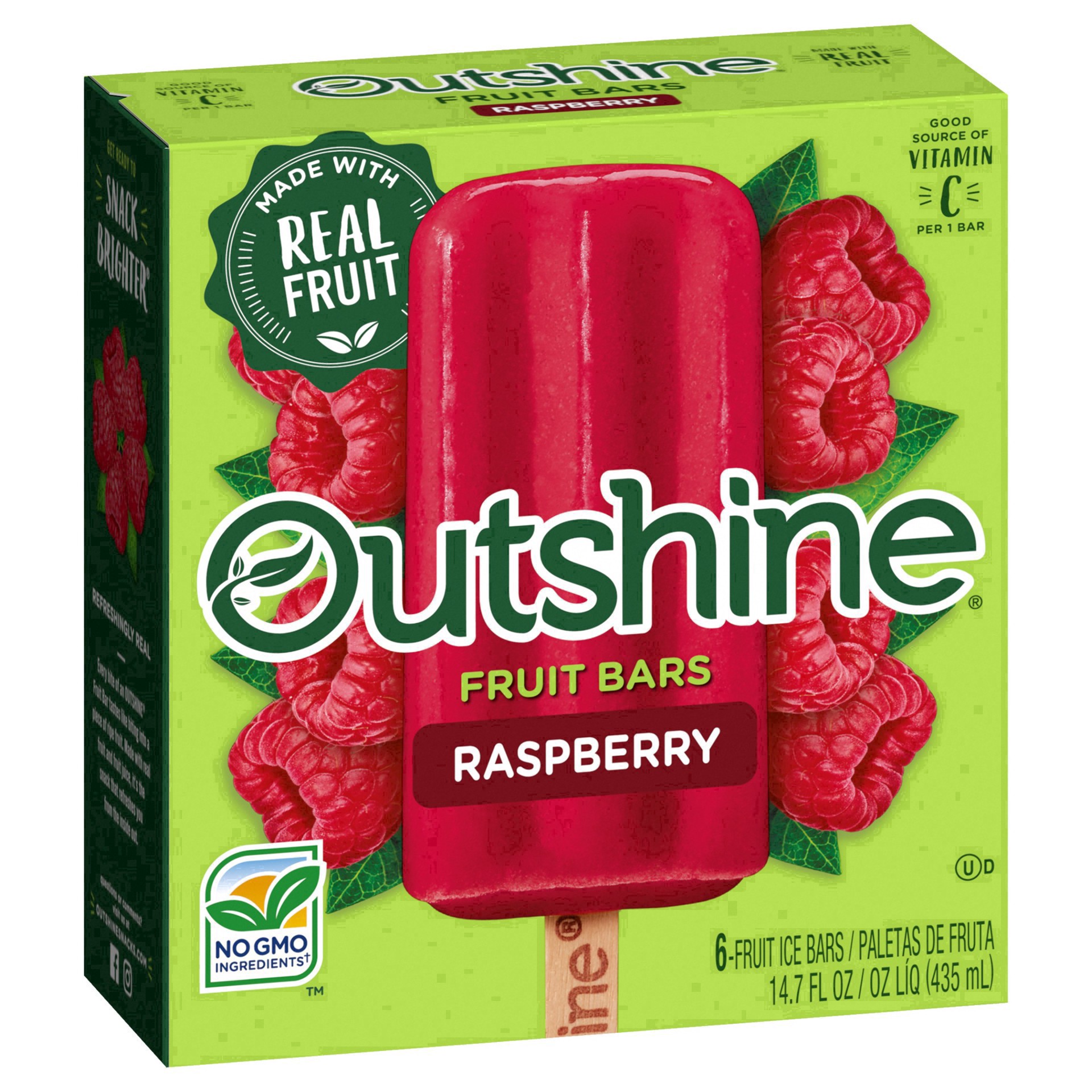 slide 77 of 87, Outshine Raspberry Frozen Fruit Bars, 6 Count, 6 ct