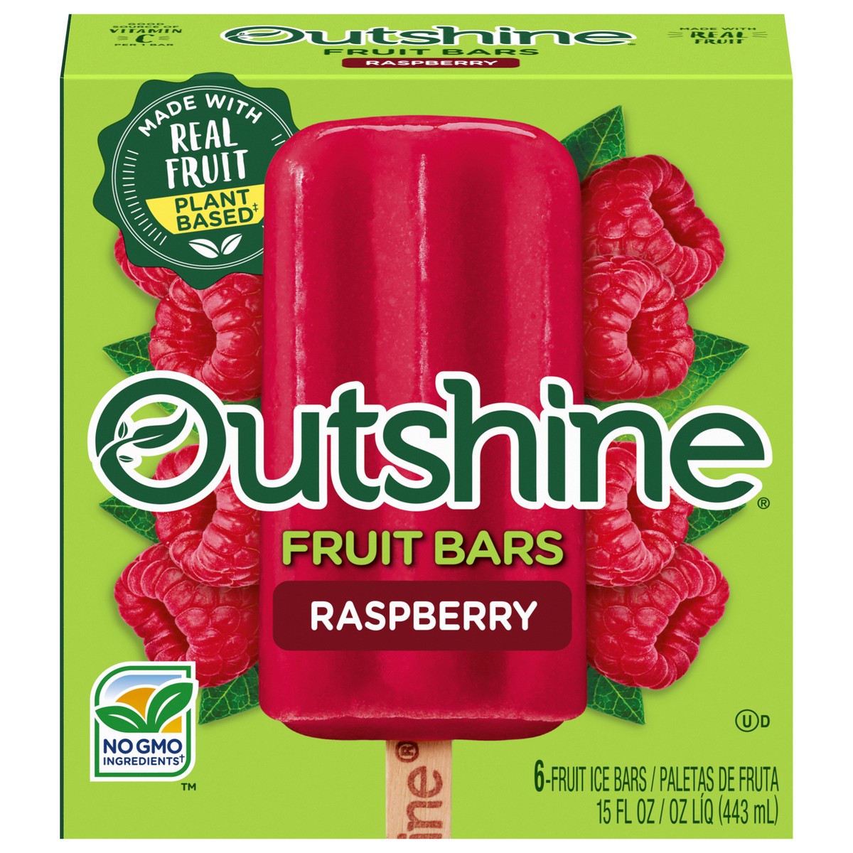 slide 1 of 87, Outshine Raspberry Frozen Fruit Bars, 6 Count, 6 ct