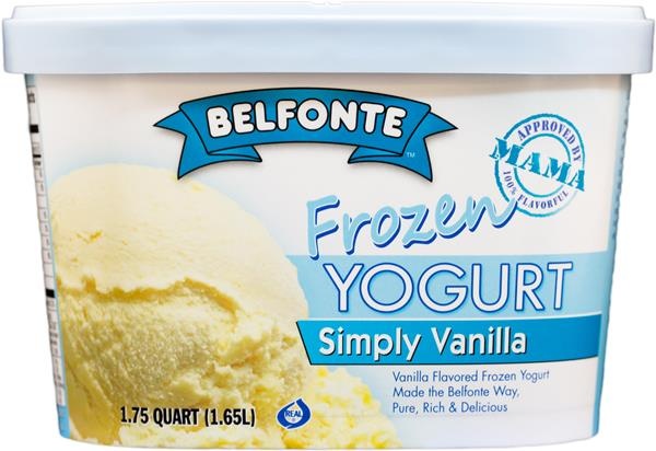 slide 1 of 1, Belfonte Simply Vanilla Frozen Yogurt, 56 oz