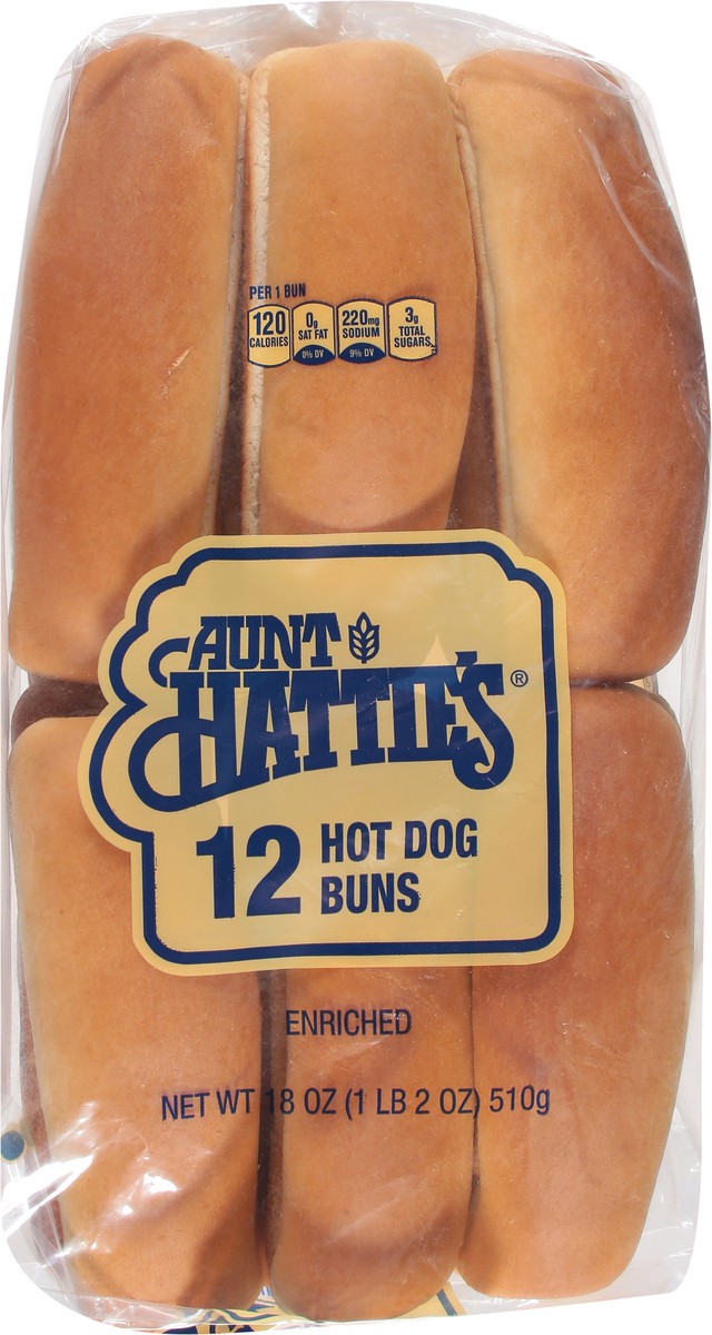 slide 7 of 13, Aunt Hattie's Enriched Hot Dog Buns 12 ea, 12 ct