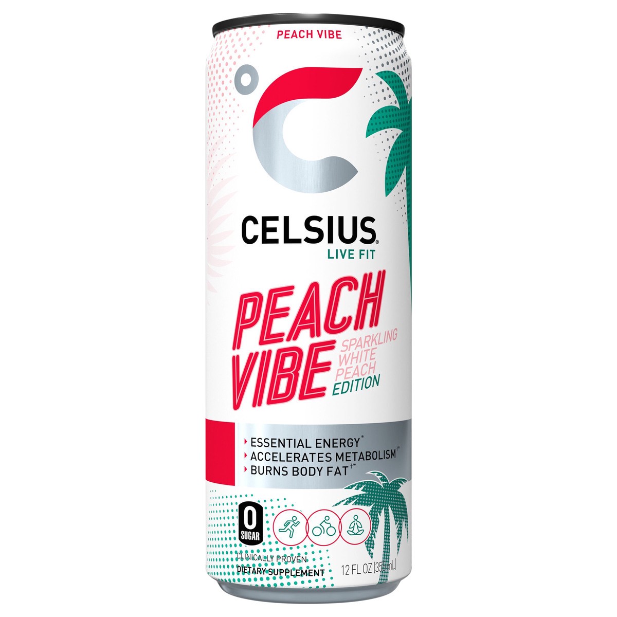 slide 1 of 6, CELSIUS Sparkling Drink, Peach Vibe, 12 fl oz