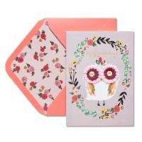 slide 1 of 1, Papyrus (S10) Owl - Birthday Card, 5 in x 7 in