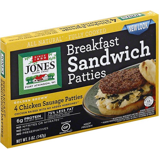 Jones Dairy Farm Golden Brown Fully Cooked Chicken Sausage Patties 4 ct
