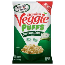 Sensible Portions Garden Veggie Sour Cream & Onion Flavored Baked Corn Puffs 3 oz. Bag