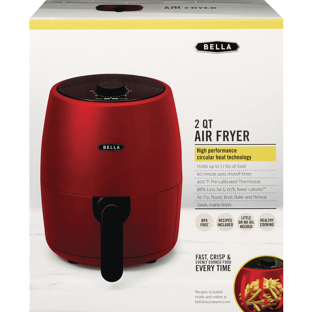 slide 1 of 1, Bella Air Fryer Red, 2qt, 1 ct